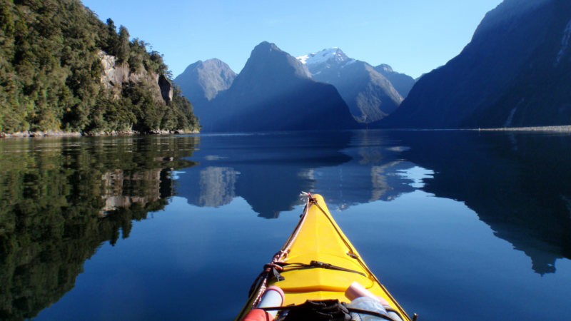 Embark on an epic paddling adventure discovering New Zealand's beautiful Fiordland from the water with Rosco's Kayaks!